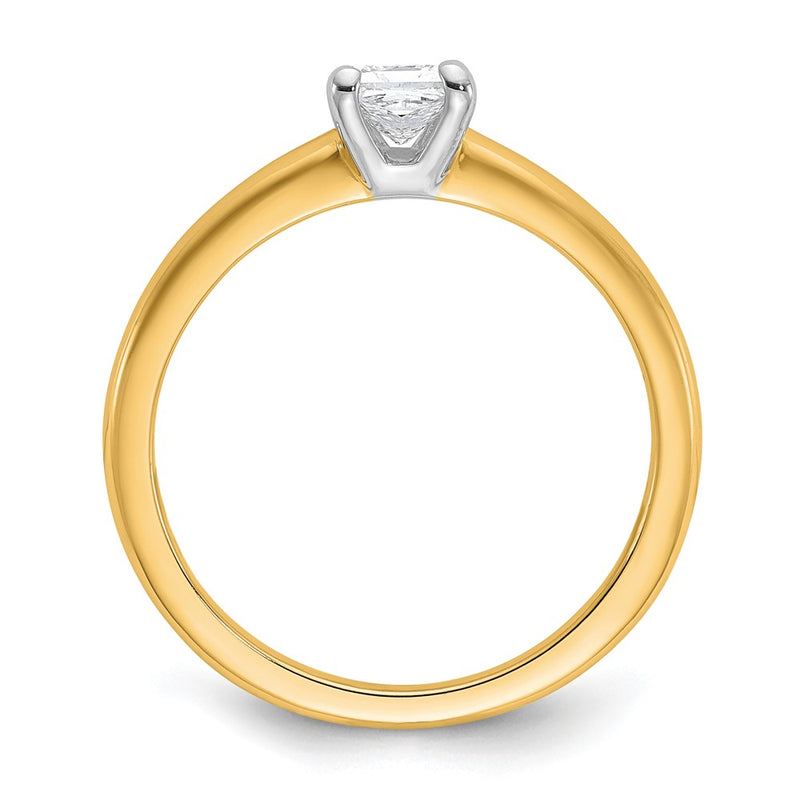 14k Two-tone 1/2 Ct. Certified Lab Grown Diamond VS/SI+ G+ Princess Solitare Engagement Ring