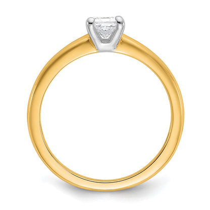 14K Two-Tone Gold Two-tone 1/2 carat Certified Lab Grown Diamond VS+ F+ Princess Complete Solitaire Engagement Ring