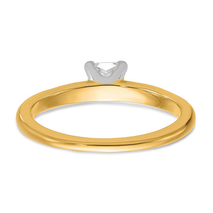 14k Two-tone 1/2 Ct. Lab Grown Diamond VS/SI+ G+ Princess Solitare Engagement Ring