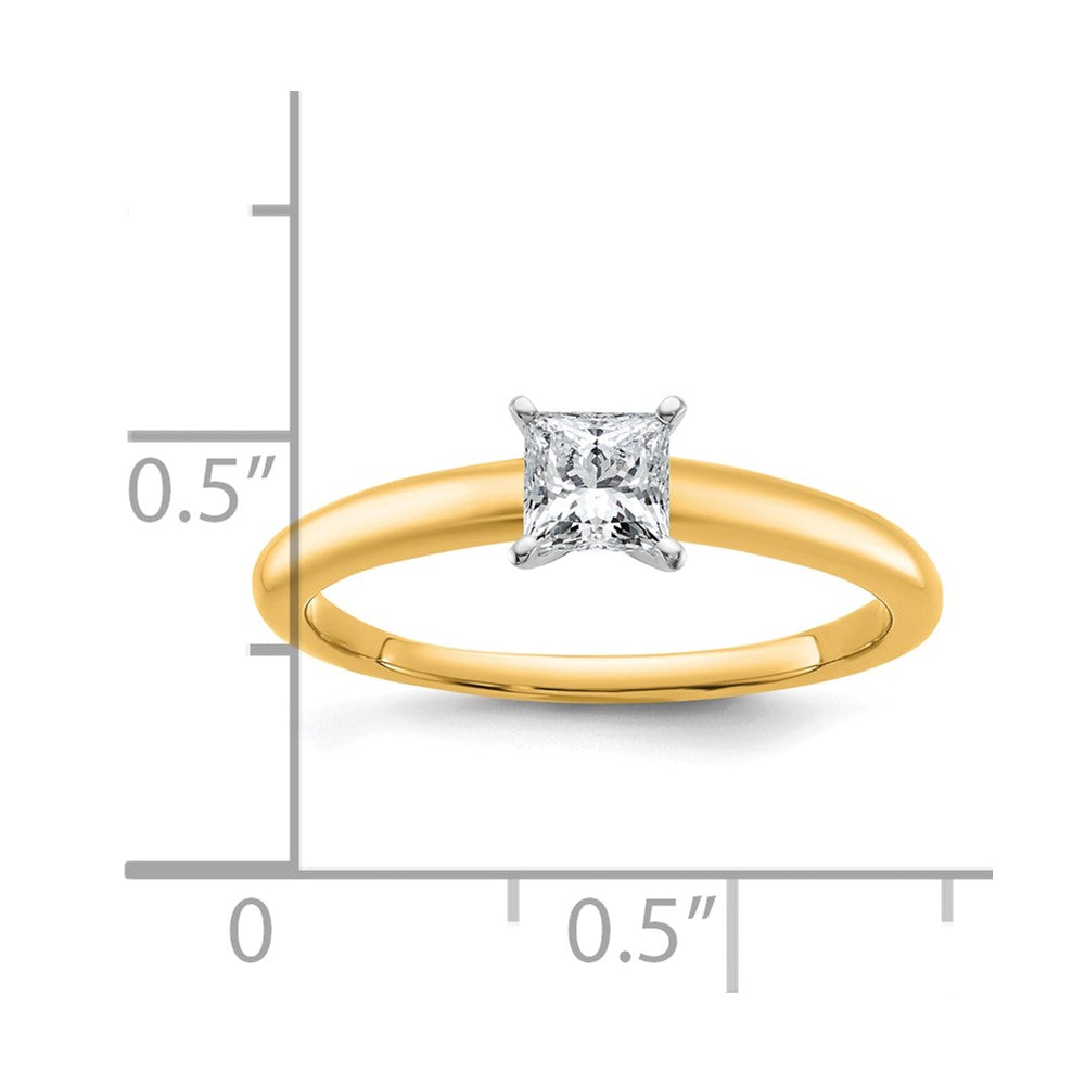 14k Two-tone 1/2 Ct. Lab Grown Diamond VS/SI+ G+ Princess Solitare Engagement Ring