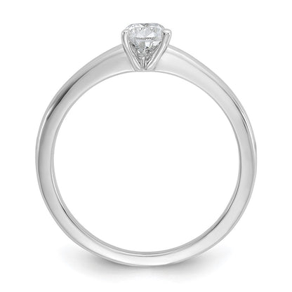14K White Gold 1/2 carat Lab Grown Diamond VS+ F+ Pear Solitaire Complete Engagement Ring