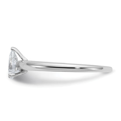 14K White Gold 1/2 carat Lab Grown Diamond VS+ F+ Pear Solitaire Complete Engagement Ring