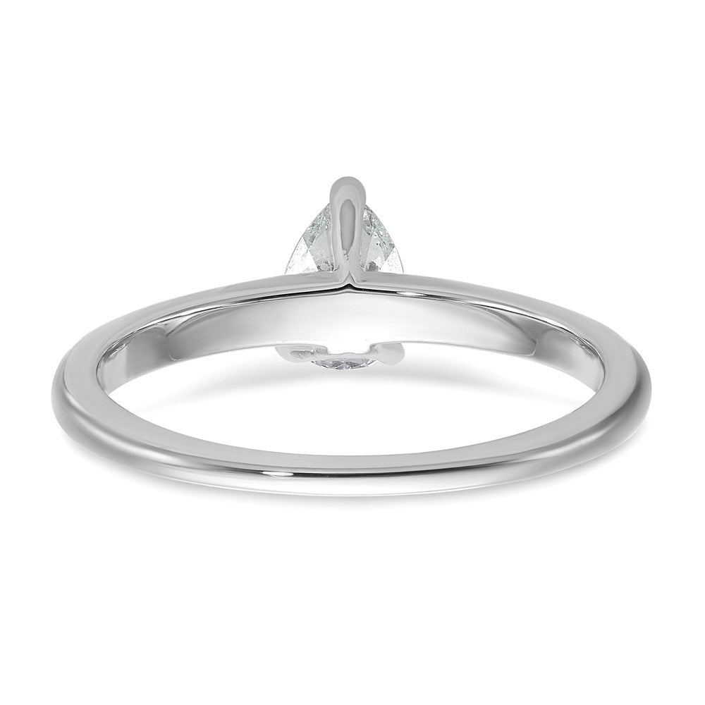 14K White Gold 1/2 carat Certified Lab Grown Diamond VS+ F+ Pear Solitaire Complete Engagement Ring