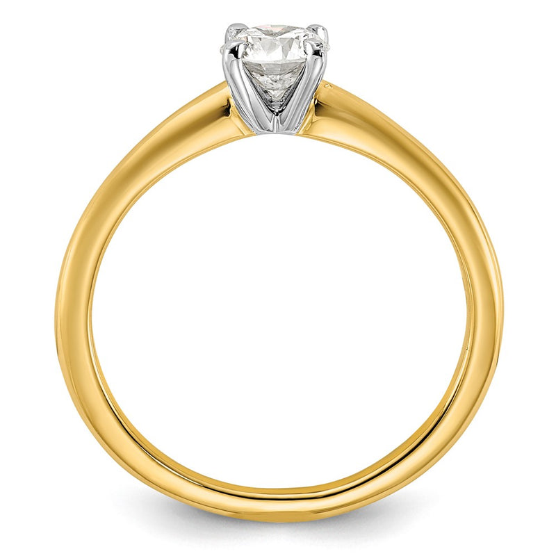 14k Two-tone 1/2 Ct. Lab Grown Diamond VS+ F+ Round Solitaire Engagement Ring