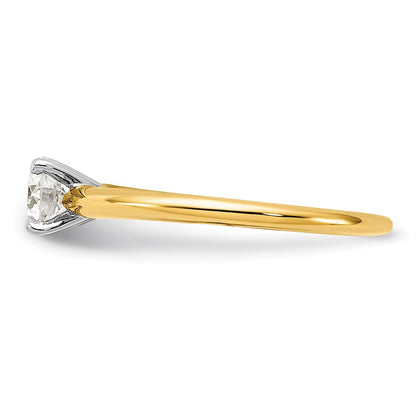14K Two-Tone Gold 1/2 carat Lab Grown Diamond VS+ F+ Round Complete Solitaire Engagement Ring