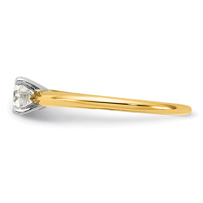 14K Two-Tone Gold 1/2 carat Lab Grown Diamond VS+ F+ Round Complete Solitaire Engagement Ring