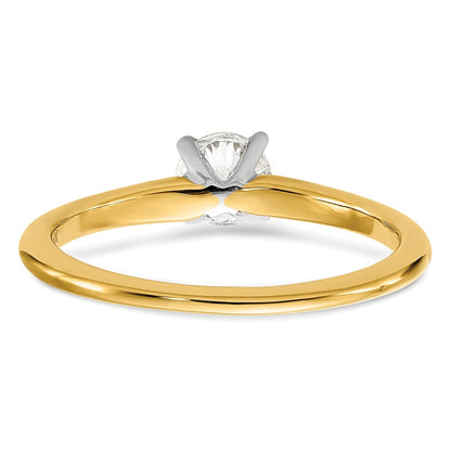 14K Two-Tone Gold 1/2 carat Lab Grown Diamond VS+ F+ Round Complete Solitaire Engagement Ring