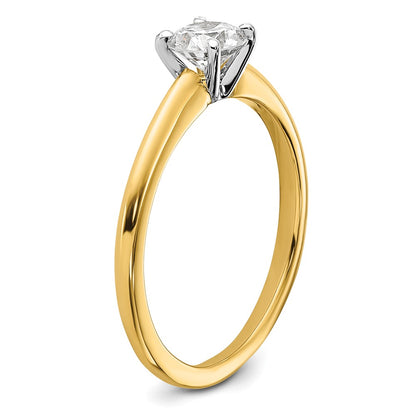 14k Two-tone 1/2 Ct. Lab Grown Diamond VS+ F+ Round Solitaire Engagement Ring