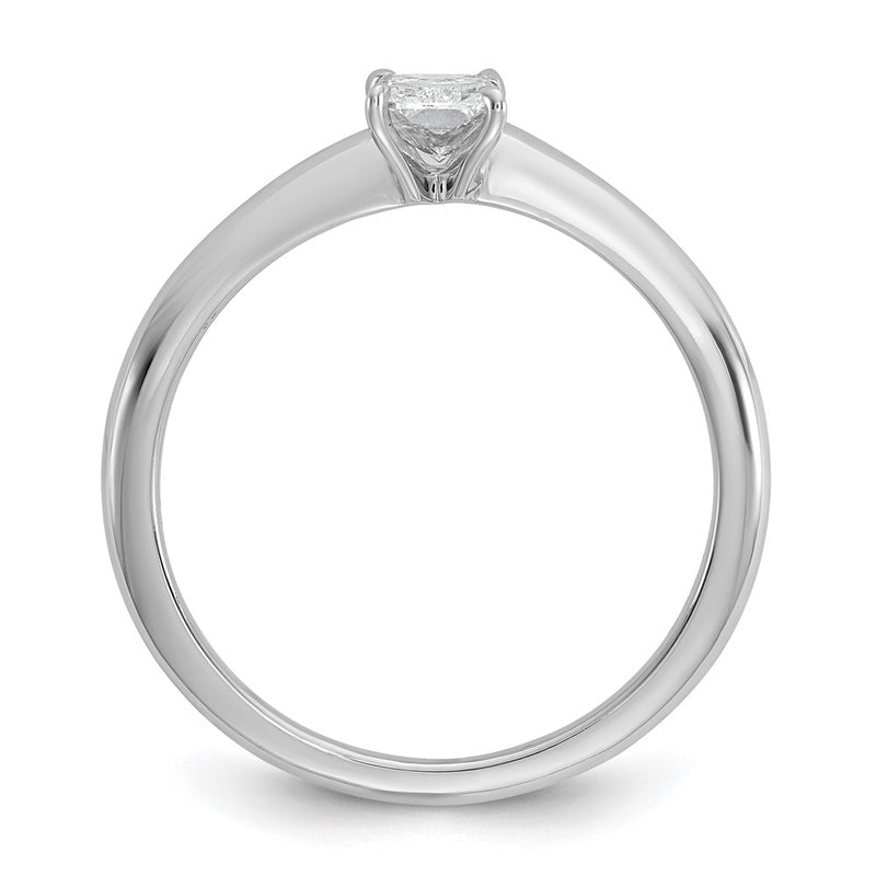 14K White Gold 1/2 carat Certified Lab Grown Diamond VS+ F+ Radiant Solitaire Complete Engagement Ring