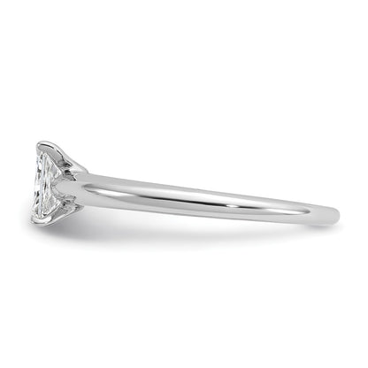 14K White Gold 1/2 carat Lab Grown Diamond VS+ F+ Radiant Solitaire Complete Engagement Ring