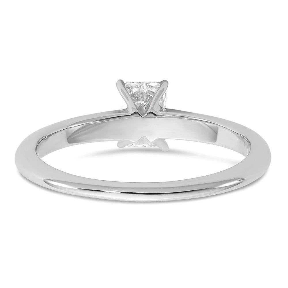14K White Gold 1/2 carat Certified Lab Grown Diamond VS+ F+ Radiant Solitaire Complete Engagement Ring
