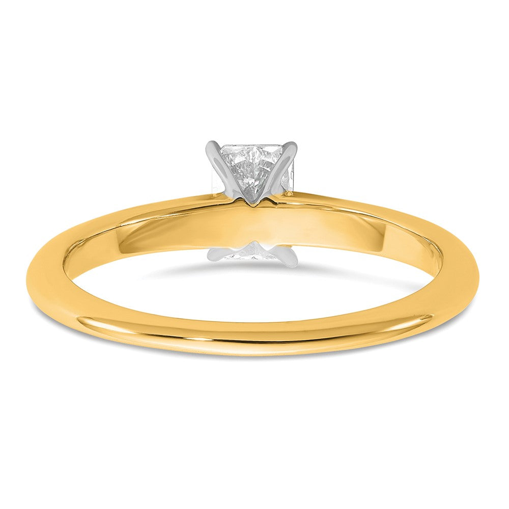 14K Two-Tone Gold Two-tone 1/2 carat Lab Grown Diamond VS+ F+ Radiant Solitaire Complete Engagement Ring