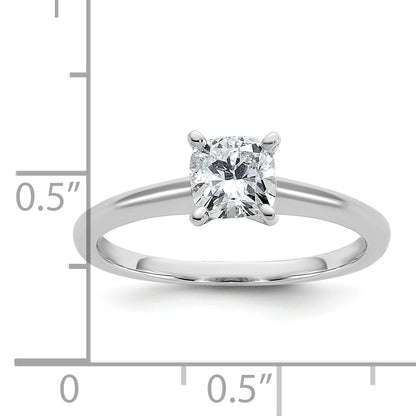 14k White Gold 3/4 Ct. Certified Lab Grown Diamond VS/SI+ G+ Cushion Solitare Engagement Ring