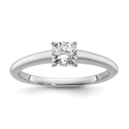 14k White Gold 3/4 Ct. Certified Lab Grown Diamond VS/SI+ G+ Cushion Solitare Engagement Ring