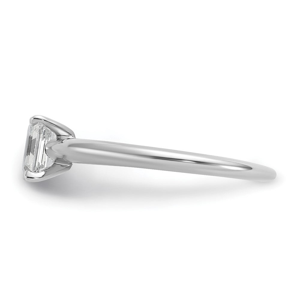 14K White Gold 3/4 carat Certified Lab Grown Diamond VS+ F+ Emerald Solitaire Complete Engagement Ring
