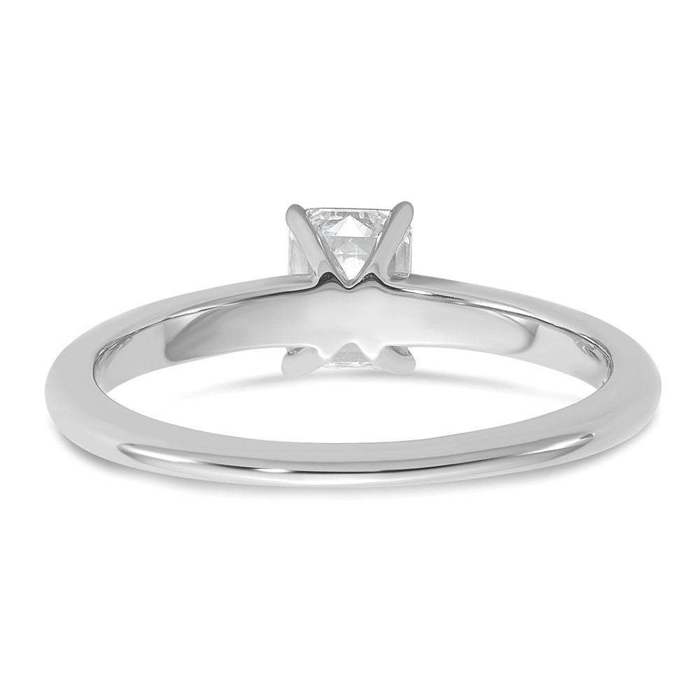 14K White Gold 3/4 carat Lab Grown Diamond VS+ F+ Emerald Solitaire Complete Engagement Ring