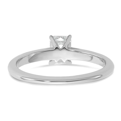14K White Gold 3/4 carat Lab Grown Diamond VS+ F+ Emerald Solitaire Complete Engagement Ring