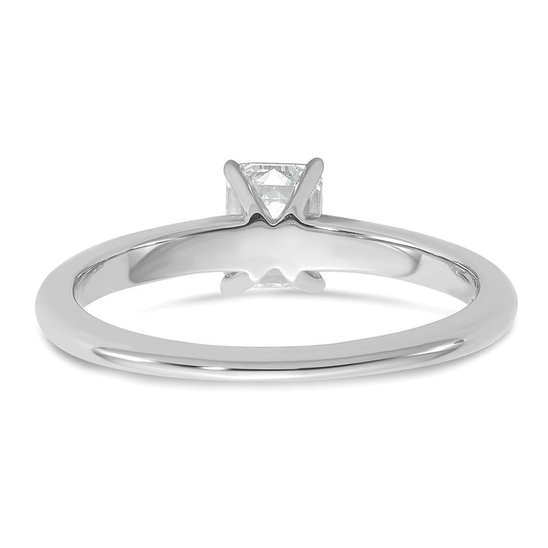 14K White Gold 3/4 carat Lab Grown Diamond VS+ F+ Emerald Solitaire Complete Engagement Ring