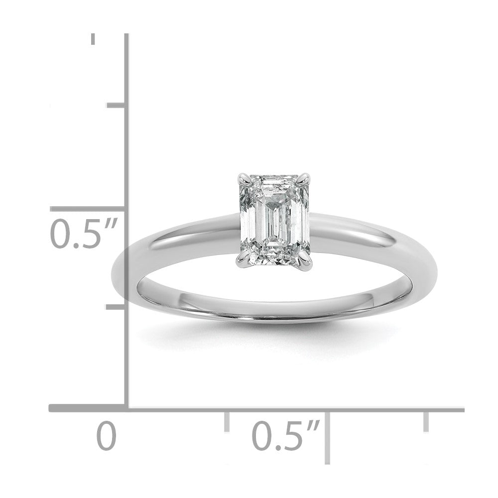 14k White Gold 3/4 Ct. Lab Grown Diamond VS/SI+ G+ Emerald Solitare Engagement Ring