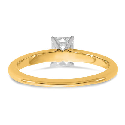 14k Two-tone 3/4 Ct. Lab Grown Diamond VS/SI+ G+ Emerald Solitare Engagement Ring