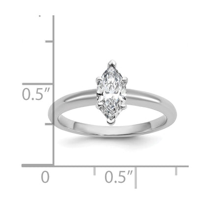 14k White Gold 3/4 Ct. Lab Grown Diamond VS/SI+ G+ Marquise Solitare Engagement Ring