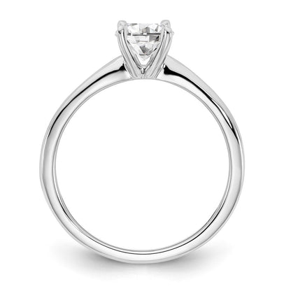 14K White Gold 3/4 carat Lab Grown Diamond VS+ F+ Oval Complete Solitaire Engagement Ring