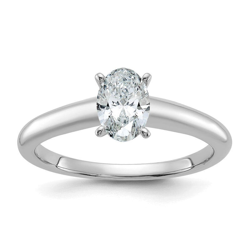 14k White Gold 3/4 Ct. Lab Grown Diamond VS/SI+ G+ Oval Solitare Engagement Ring