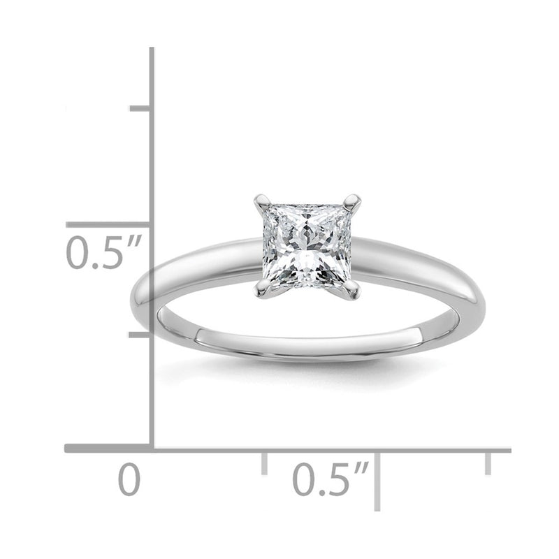 14k White Gold 3/4 Ct. Lab Grown Diamond VS/SI+ G+ Princess Solitare Engagement Ring