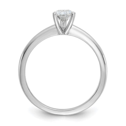 14K White Gold 3/4 carat Lab Grown Diamond VS+ F+ Pear Solitaire Complete Engagement Ring