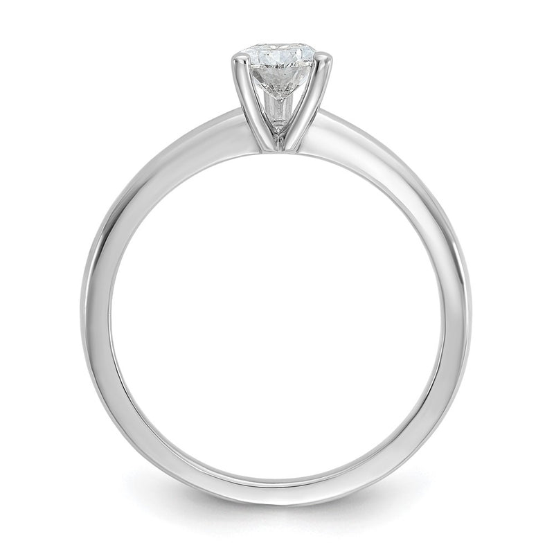 14K White Gold 3/4 carat Lab Grown Diamond VS+ F+ Pear Solitaire Complete Engagement Ring