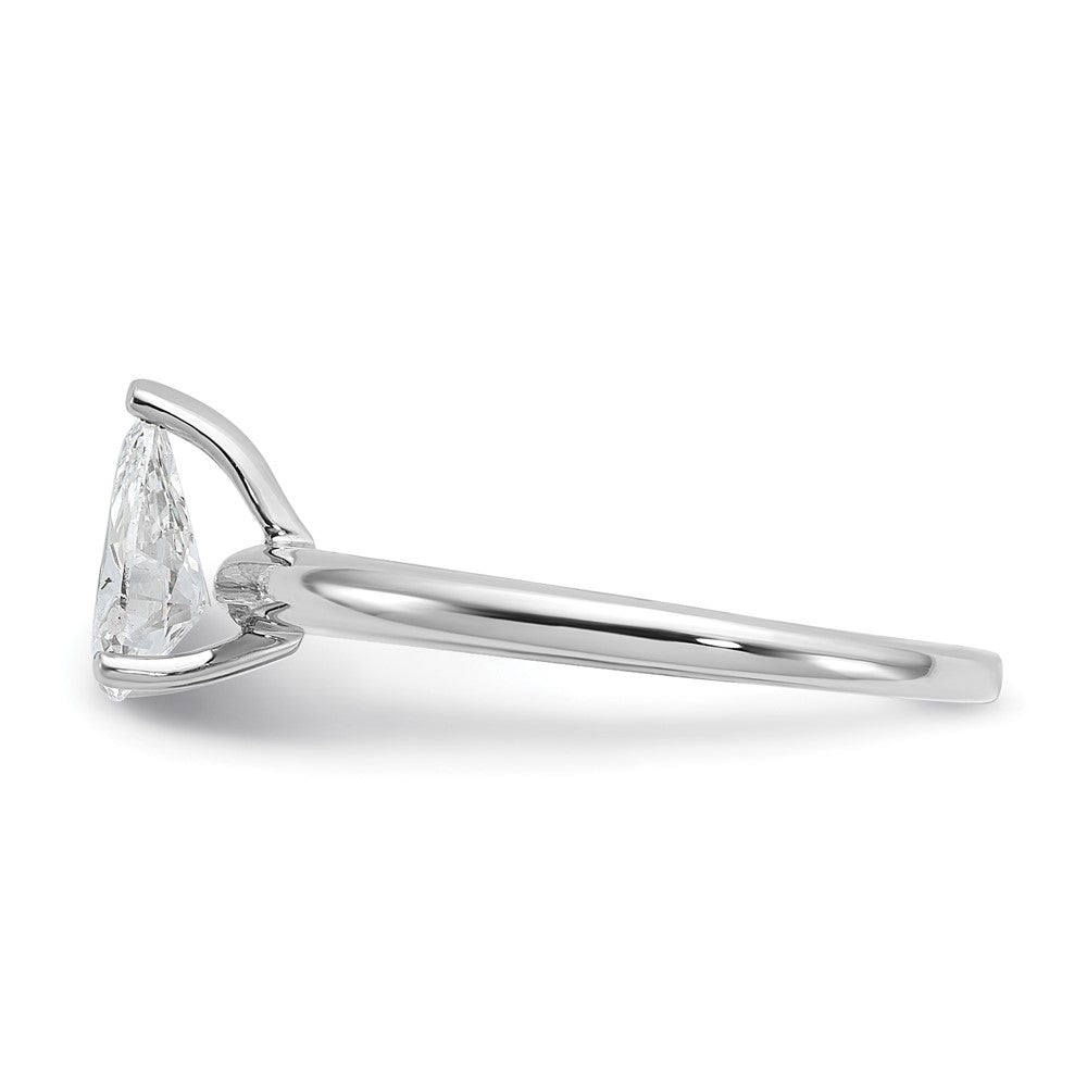14K White Gold 3/4 carat Lab Grown Diamond VS+ F+ Pear Solitaire Complete Engagement Ring