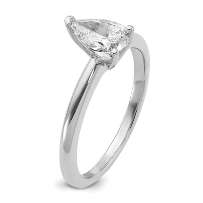 14k White Gold 3/4 Ct. Certified Lab Grown Diamond VS/SI+ G+ Pear Solitare Engagement Ring