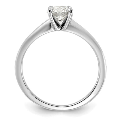 14K White Gold 3/4 carat Lab Grown Diamond VS+ F+ Round Complete Solitaire Engagement Ring