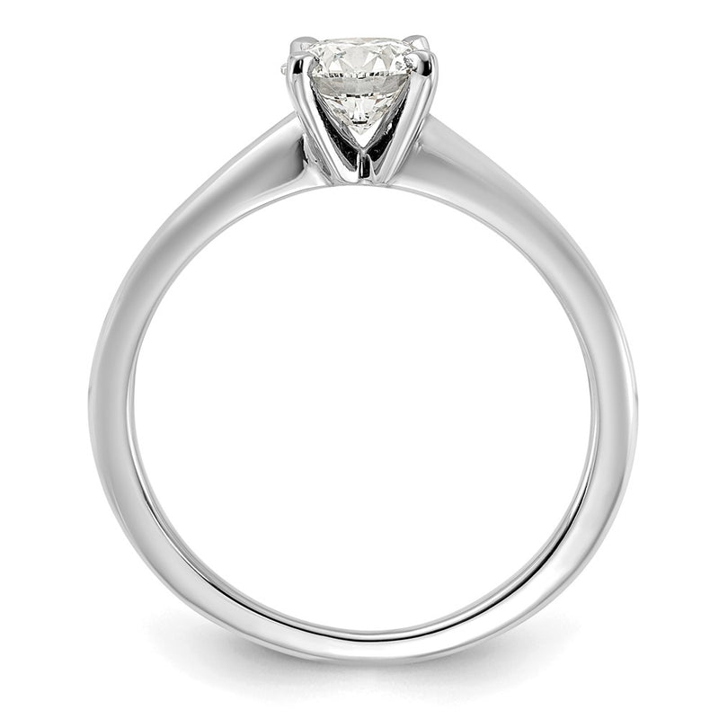 14K White Gold 3/4 carat Lab Grown Diamond VS+ F+ Round Complete Solitaire Engagement Ring