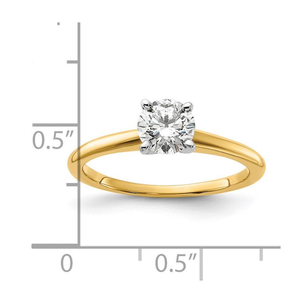 14k Two-tone 3/4 Ct. Lab Grown Diamond VS+ F+ Round Solitaire Engagement Ring