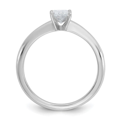 14K White Gold 3/4 carat Certified Lab Grown Diamond VS+ F+ Radiant Solitaire Complete Engagement Ring