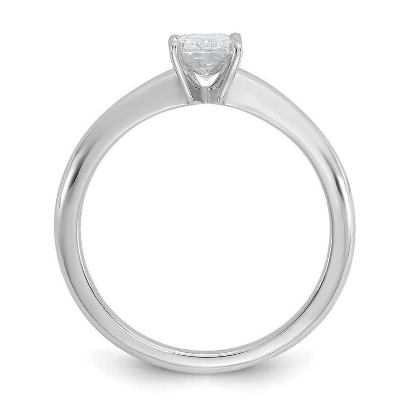 14K White Gold 3/4 carat Certified Lab Grown Diamond VS+ F+ Radiant Solitaire Complete Engagement Ring