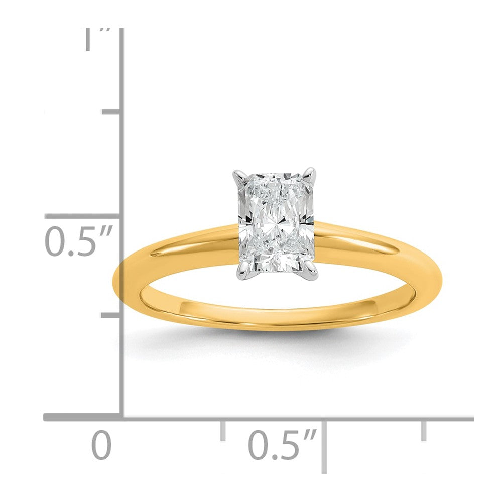 14k Two-tone 3/4 Ct. Certified Lab Grown Diamond VS/SI+ G+ Radiant Solitare Engagement Ring