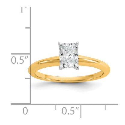 14k Two-tone 3/4 Ct. Certified Lab Grown Diamond VS/SI+ G+ Radiant Solitare Engagement Ring