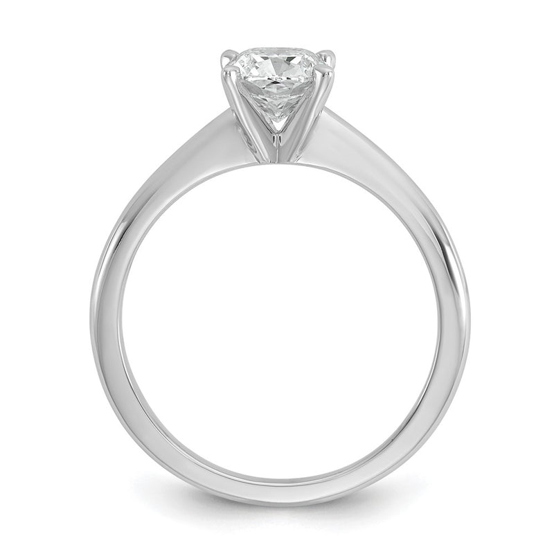 14K White Gold 1 carat Lab Grown Diamond VS+ F+ Cushion Complete Solitaire Engagement Ring