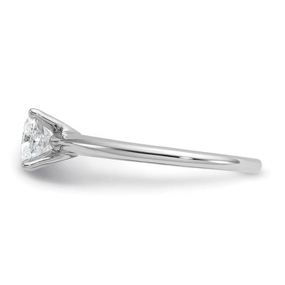 14K White Gold 1 carat Certified Lab Grown Diamond VS+ F+ Cushion Complete Solitaire Engagement Ring