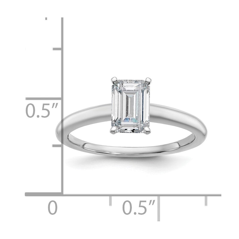14k White Gold 1 Ct. Lab Grown Diamond VS/SI+ G+ Emerald Solitare Engagement Ring