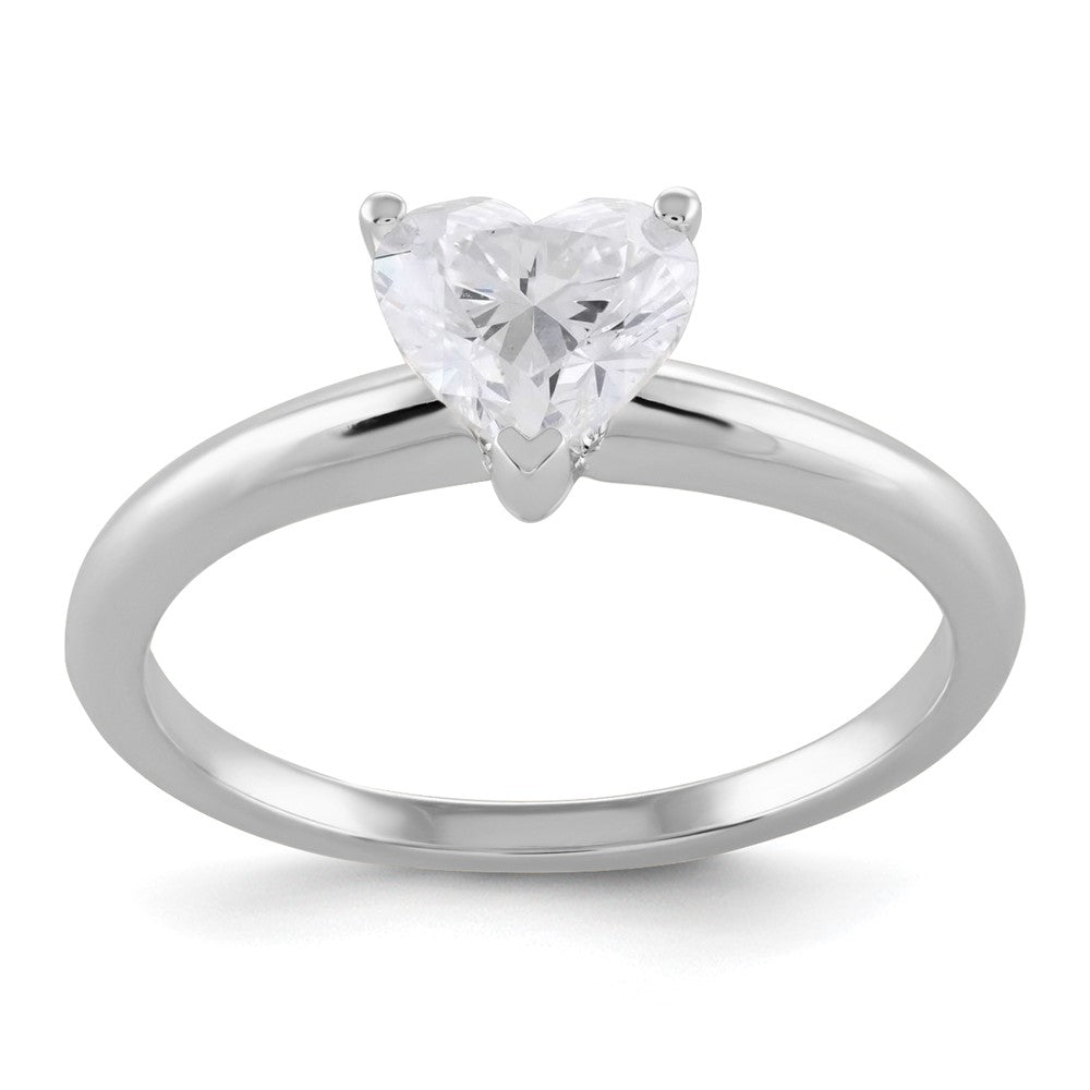 14k White Gold 14kw 1ct VS/SI+ G+ Lab Grown Heart Diamond Solitaire Ring
