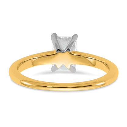 14k Two-tone 1 Ct. VS/SI+ G+ Lab Grown Diamond Ketan Cut Long Cushion Solitaire Engagement Ring