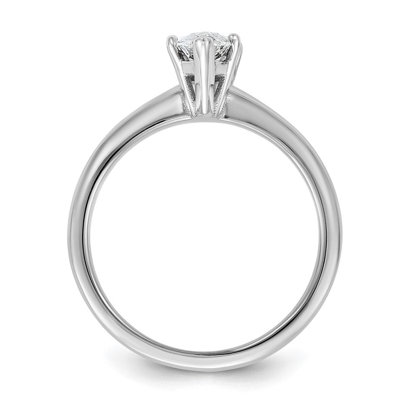 14K White Gold 1 carat Lab Grown Diamond VS+ F+ Marquise Solitaire Complete Engagement Ring