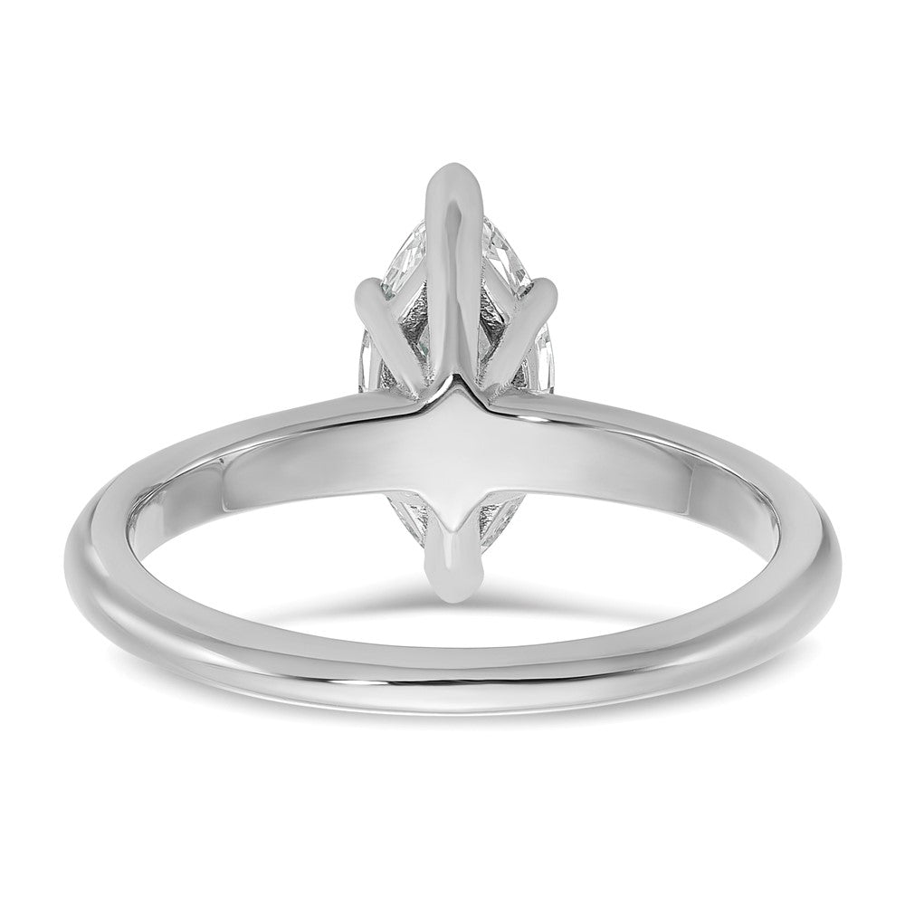 14K White Gold 1 carat Lab Grown Diamond VS+ F+ Marquise Solitaire Complete Engagement Ring