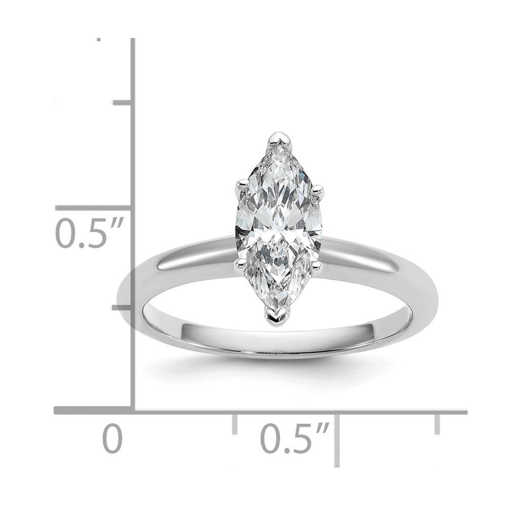 14k White Gold 1 Ct. Lab Grown Diamond VS/SI+ G+ Marquise Solitare Engagement Ring