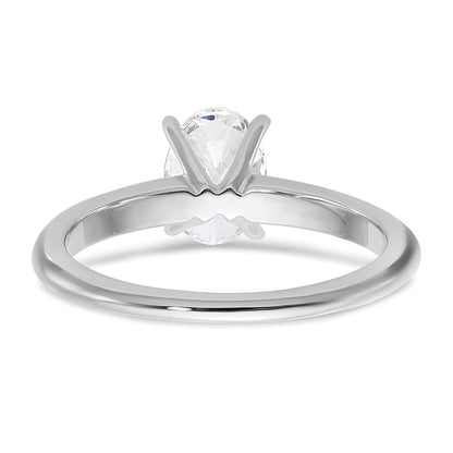 14K White Gold 1 carat Certified Lab Grown Diamond VS+ F+ Oval Complete Solitaire Engagement Ring