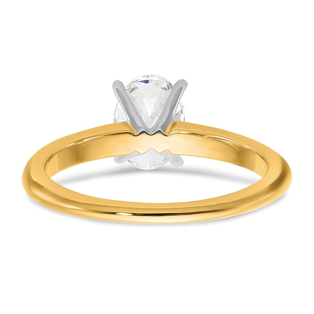 14k Two-tone 1 Ct. Lab Grown Diamond VS/SI+ G+ Oval Solitare Engagement Ring