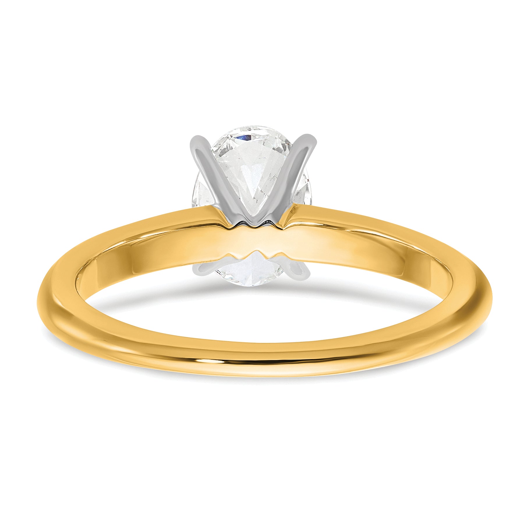 14k Two-tone 1 Ct. Lab Grown Diamond VS/SI+ G+ Oval Solitare Engagement Ring